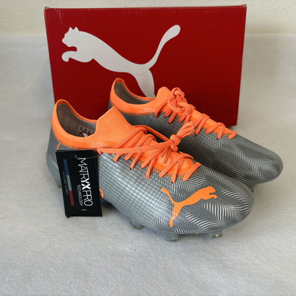 Puma Ultra 2.4‎ FG AG Soccer Cleats Men’s Size 6.5 Gray Orange NWT main image 3